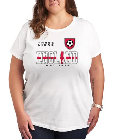 Hybrid Apparel Plus Size England Soccer Jersey Graphic T-shirt In White