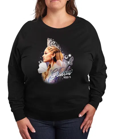 Hybrid Apparel Plus Size French Terry Long Sleeve Pullover In Black