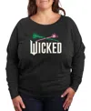 Hybrid Apparel Plus Size French Terry Long Sleeve Pullover Top In Black