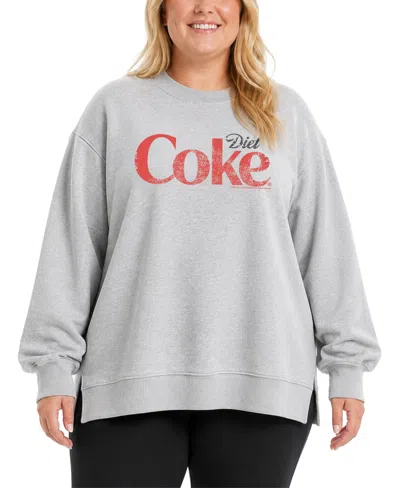 Hybrid Apparel Plus Size Graphic Oversized Sweatshirt In Gray
