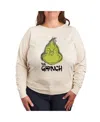 Hybrid Apparel Plus Size Grinch Face Graphic Pullover T-shirt In Beige,khaki