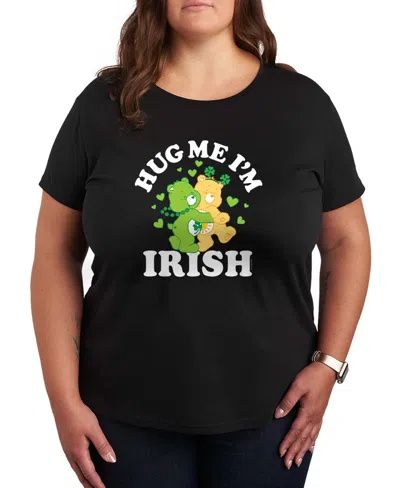 Hybrid Apparel Plus Size Hug Me I'm Irish Short-sleeve Crewneck T-shirt In Black