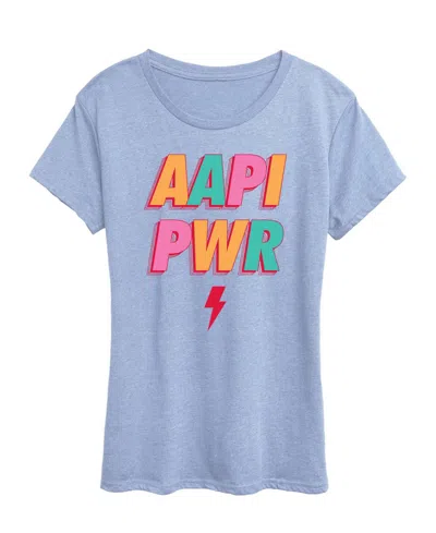 Hybrid Apparel Plus Size Instant Message Aapi Power Graphic T-shirt In Blue