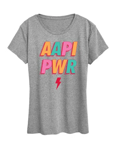 Hybrid Apparel Plus Size Instant Message Aapi Power Graphic T-shirt In Gray