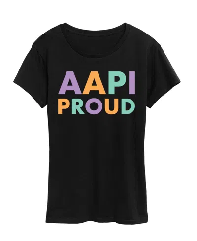 Hybrid Apparel Plus Size Instant Message Aapi Proud Graphic T-shirt In Black