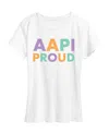 Hybrid Apparel Plus Size Instant Message Aapi Proud Graphic T-shirt In White