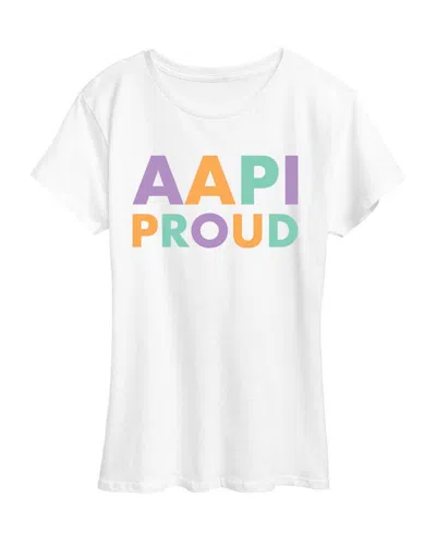 Hybrid Apparel Plus Size Instant Message Aapi Proud Graphic T-shirt In White