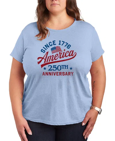Hybrid Apparel Plus Size Instant Message America 250 Short-sleeve Graphic T-shirt In Blue
