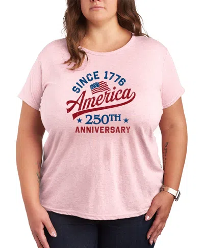 Hybrid Apparel Plus Size Instant Message America 250 Short-sleeve Graphic T-shirt In Pink