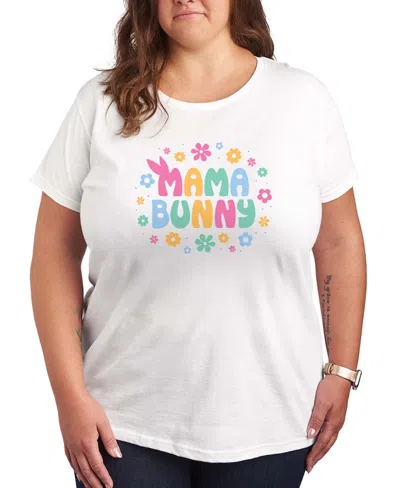 Hybrid Apparel Plus Size Instant Message Bunny Mama Short-sleeve Graphic T-shirt In White