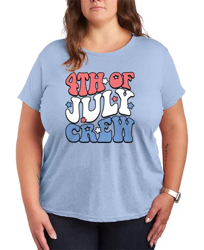 Hybrid Apparel Plus Size Instant Message Fourth Of July Crew Short-sleeve Graphic T-shirt In Blue