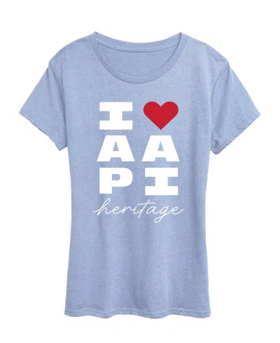 Hybrid Apparel Plus Size Instant Message Heart Aapi Heritage Graphic T-shirt In Gray