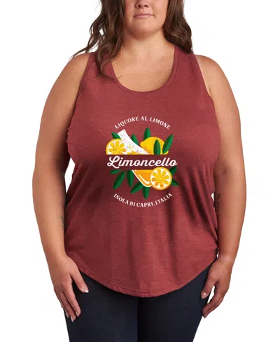 Hybrid Apparel Plus Size Instant Message Limoncello Racerback Graphic Tank Top In Neutral
