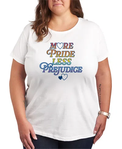 Hybrid Apparel Plus Size Instant Message More Pride Less Prejudice Short-sleeve Graphic T-shirt In White