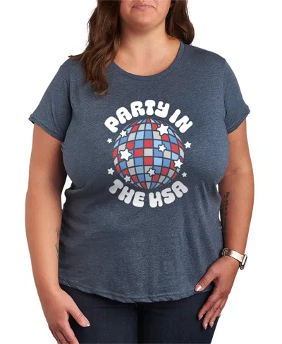 Hybrid Apparel Plus Size Instant Message Party In The Usa Disco Ball Short-sleeve Graphic T-shirt In Multi