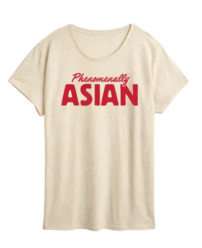Hybrid Apparel Plus Size Instant Message Phenomenally Asian Graphic T-shirt In Brown
