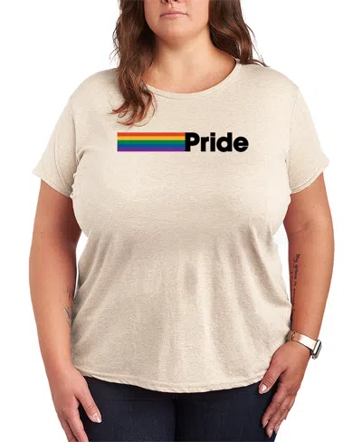 Hybrid Apparel Plus Size Instant Message Pride Rainbow Short-sleeve Graphic T-shirt In Neutral