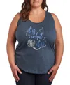 Hybrid Apparel Plus Size It Is What It Is Graphic Tank Top In Blue