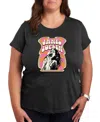 Hybrid Apparel Plus Size Janis Joplin Graphic Pullover T-shirt In Gray