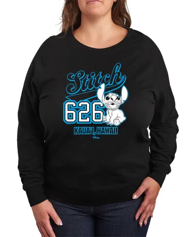 Hybrid Apparel Plus Size Lilo And Stitch 626 Pullover T-shirts In Black