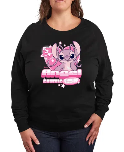 Hybrid Apparel Plus Size Lilo And Stitch Angel 624 Pullover T-shirts In Black