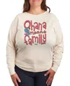 Hybrid Apparel Plus Size Lilo And Stitch Ohana Means Family Pullover T-shirts In Beige,khaki