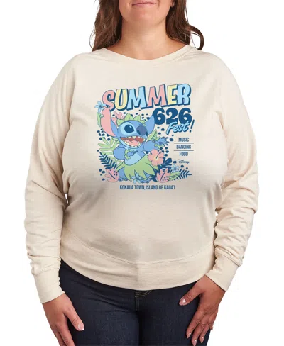 Hybrid Apparel Plus Size Lilo And Stitch Summer 626 Pullover T-shirts In Beige,khaki