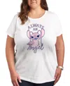 Hybrid Apparel Plus Size Lilo Stitch Always An Angel Graphic T-shirt In White
