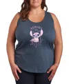 Hybrid Apparel Plus Size Lilo Stitch Always An Angel Graphic Tank Top In Blue