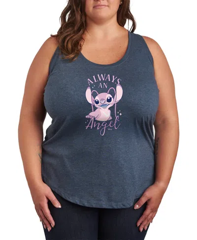 Hybrid Apparel Plus Size Lilo Stitch Always An Angel Graphic Tank Top In Blue