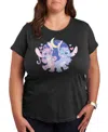 Hybrid Apparel Plus Size Lilo Stitch And Angel Graphic T-shirt In Gray