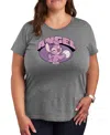 Hybrid Apparel Plus Size Lilo Stitch Angel Volleyball Graphic T-shirt In Gray