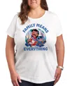 Hybrid Apparel Plus Size Lilo Stitch Family Means Everything Graphic T-shirt In White