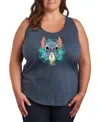 Hybrid Apparel Plus Size Lilo Stitch Graphic Tank Top In Blue