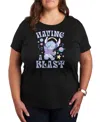 Hybrid Apparel Plus Size Lilo Stitch Having A Blast Graphic T-shirt In Black