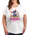 Hybrid Apparel Plus Size Lilo Stitch Kauai Hawaii Graphic T-shirt In White