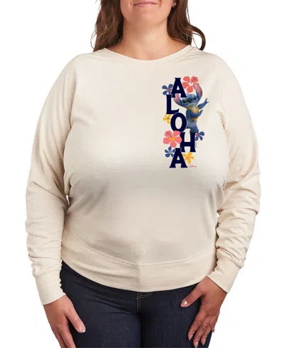 Hybrid Apparel Plus Size Lilo Stitch Live Action Aloha Graphic Pullover In Neutral