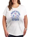 Hybrid Apparel Plus Size Lilo Stitch Need More Space Graphic T-shirt In White
