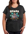 Hybrid Apparel Plus Size Lilo Stitch Ohana Means Family Graphic T-shirt In Grey