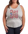 Hybrid Apparel Plus Size Lilo Stitch Ohana Means Family Graphic Tank Top In Gray