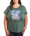 Hybrid Apparel Plus Size Lilo Stitch Ukulele Graphic T-shirt In Green