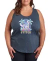 Hybrid Apparel Plus Size Lilo Stitch Ukuleles Graphic Tank Top In Blue