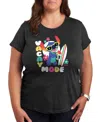 Hybrid Apparel Plus Size Lilo Stitch Vacay Mode Graphic T-shirt In Black