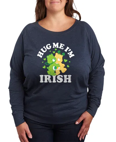 Hybrid Apparel Plus Size Long-sleeve Sweatshirt In Blue