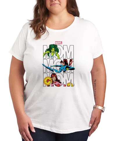 Hybrid Apparel Plus Size Marvel Mom Short-sleeve Graphic T-shirt In White