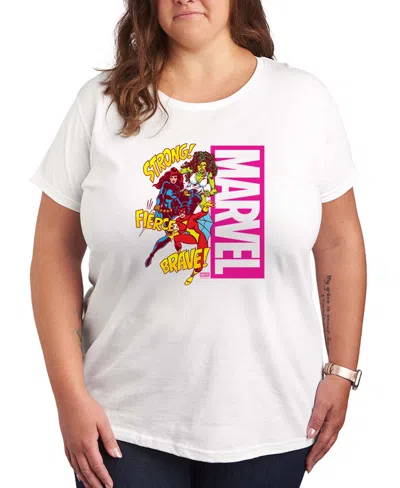 Hybrid Apparel Plus Size Marvel Sound Effects Short-sleeve Graphic T-shirt In White