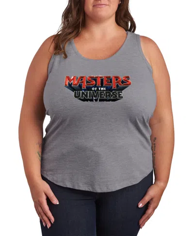 Hybrid Apparel Plus Size Masters Of The Universe Logo Racerback Graphic Tank Top In Gray