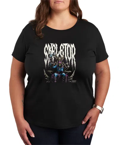 Hybrid Apparel Plus Size Masters Of The Universe Skeletor Throne Short-sleeve Graphic T-shirt In Black