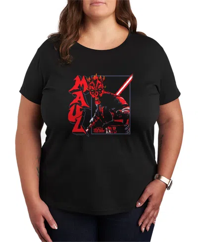 Hybrid Apparel Plus Size Maul Portrait Short-sleeve Graphic T-shirt In Black