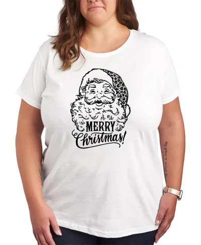 Hybrid Apparel Plus Size Merry Christmas Graphic Tee In White